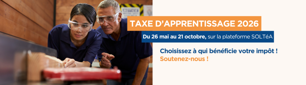 Taxe d'apprentissage 2026 : Soutenez-nous !